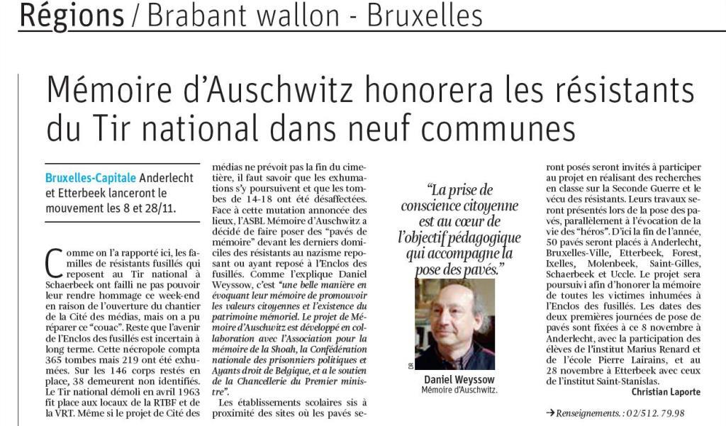 libre belgique paves memoire